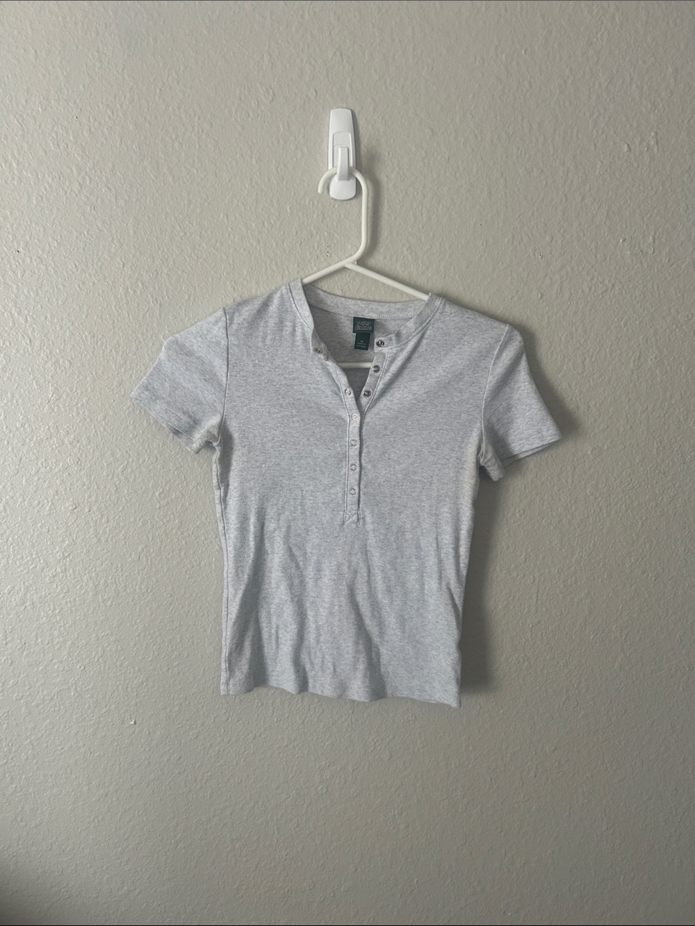 wild fable Light Gray Henley Tee with Buttons